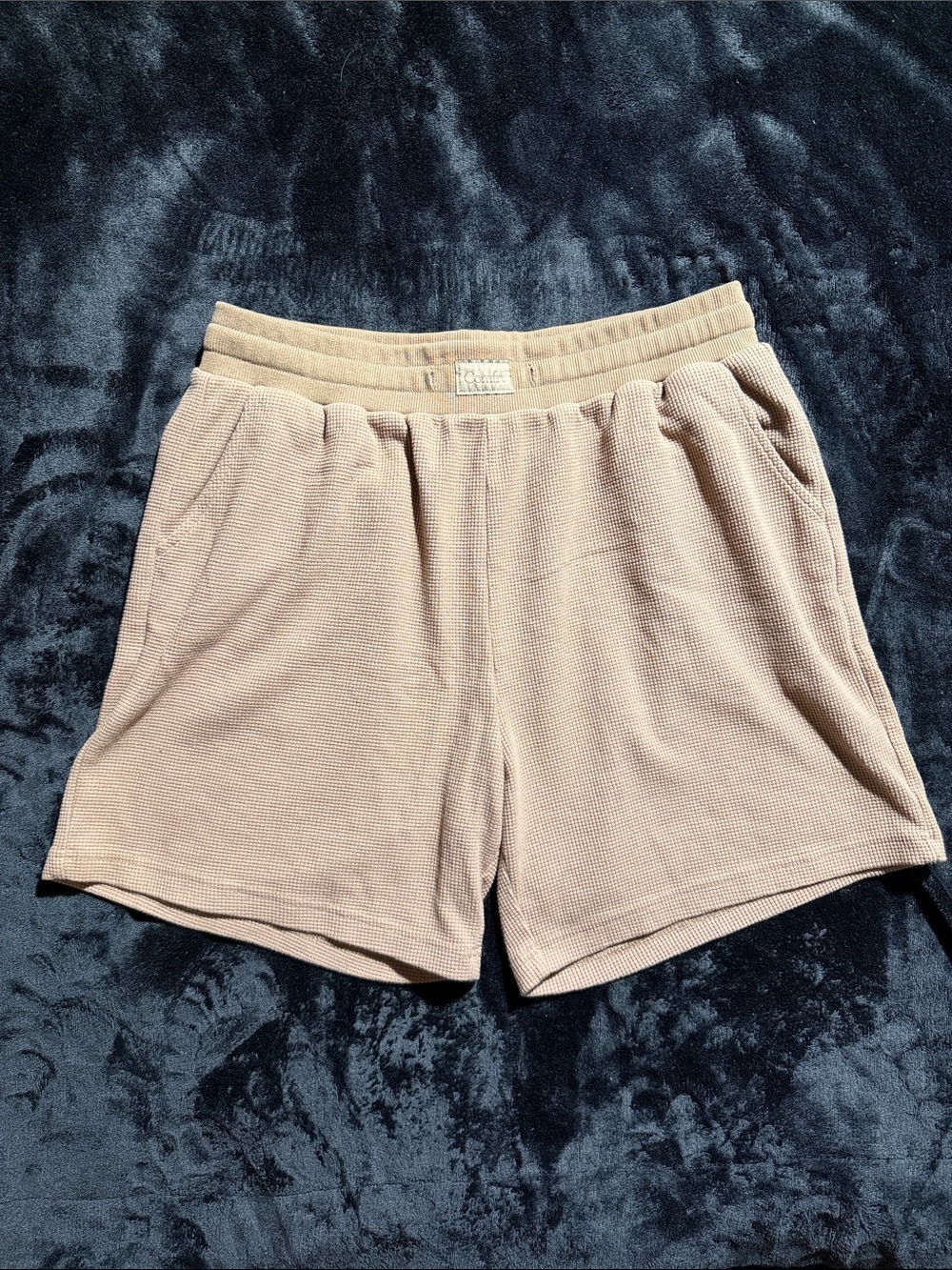 Comfrt Men's waffle Lounge Shorts in Light Beige